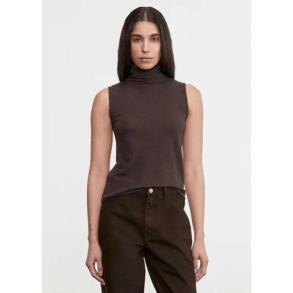 Enza Costa Cashmere Sleeveless Halter Turtleneck Tank Size Large